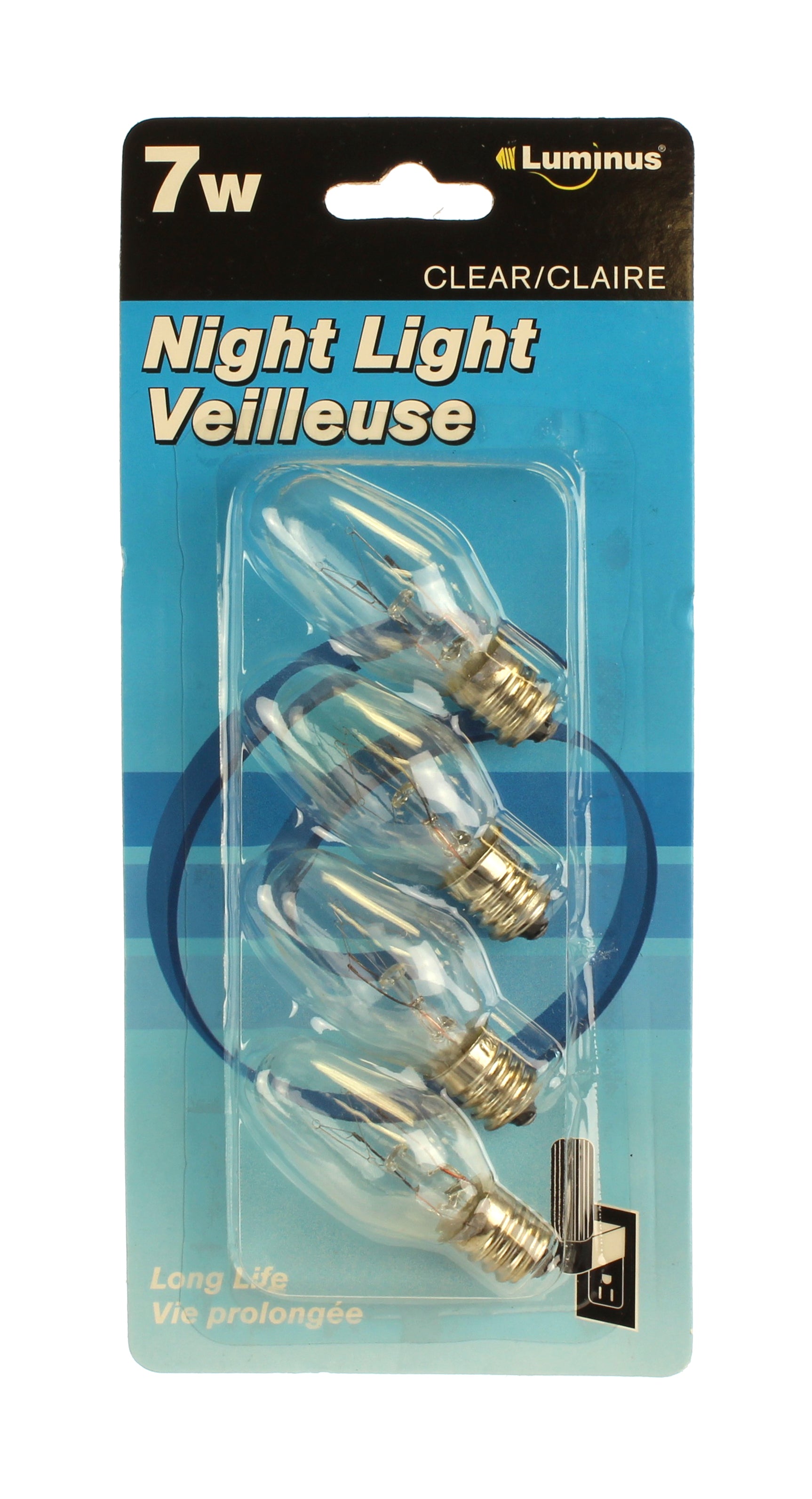 Luminus 7W/C7/120V/2500H/Clear Night Light 4/Pack
