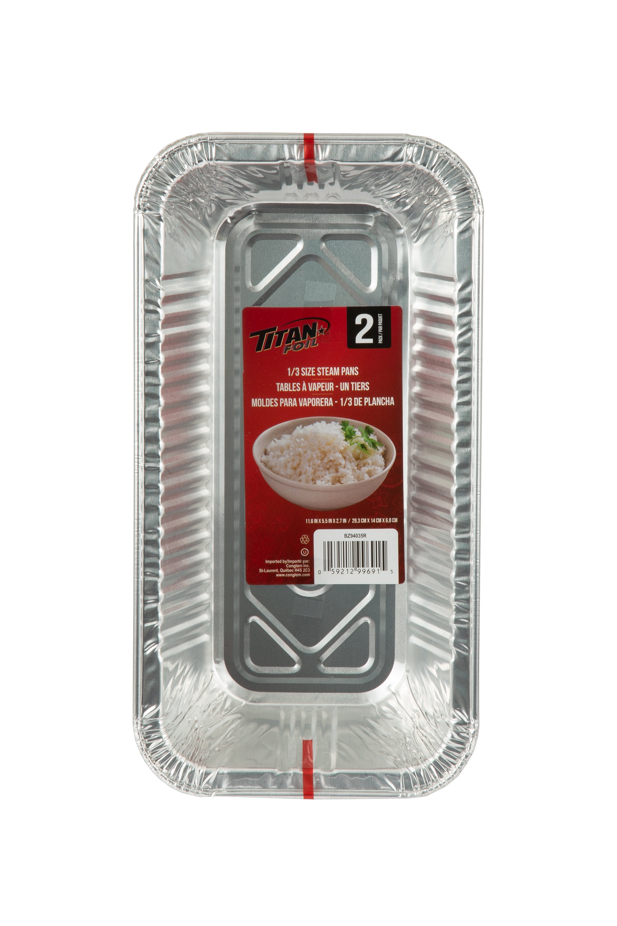 Titan 1/3 Size Deep Steam Pans (5 Lbs Loaf) 2/Pk