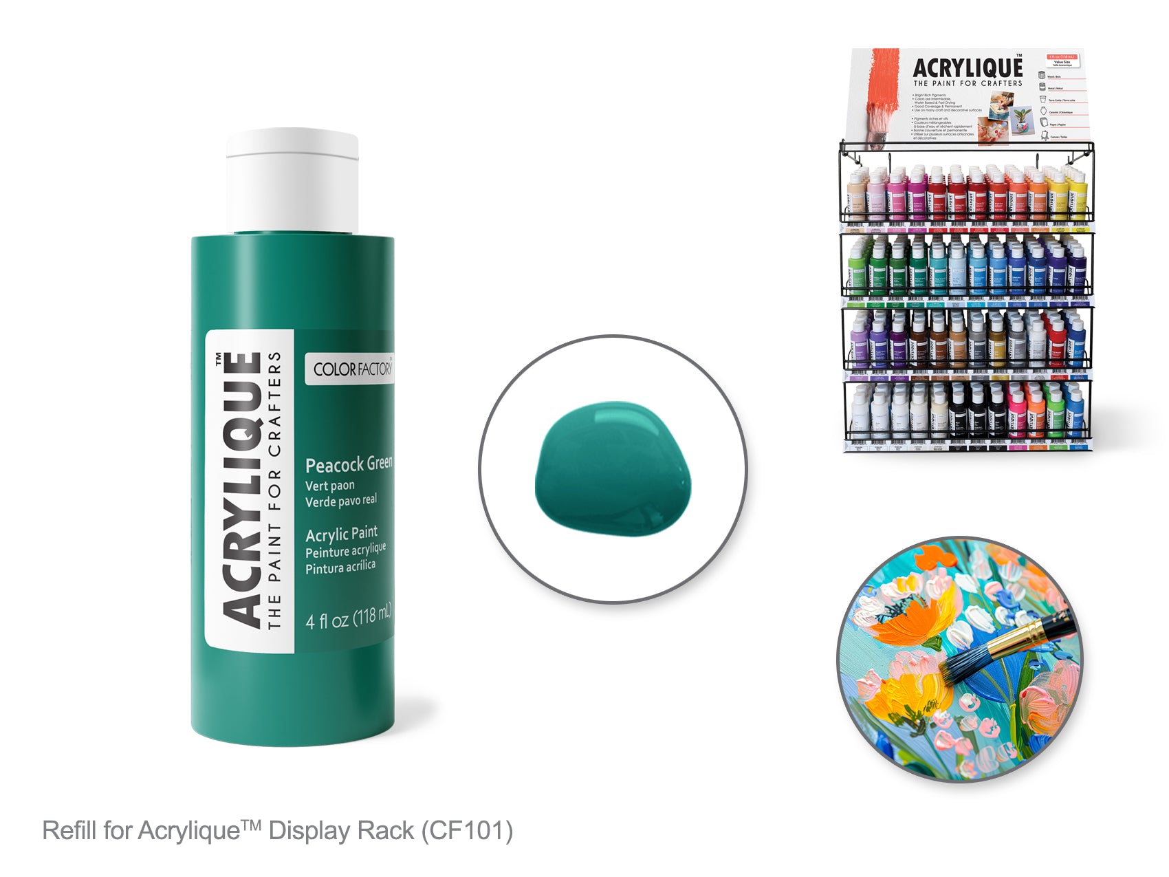 Peacock Green Acrylic Craft Paint, 4 oz