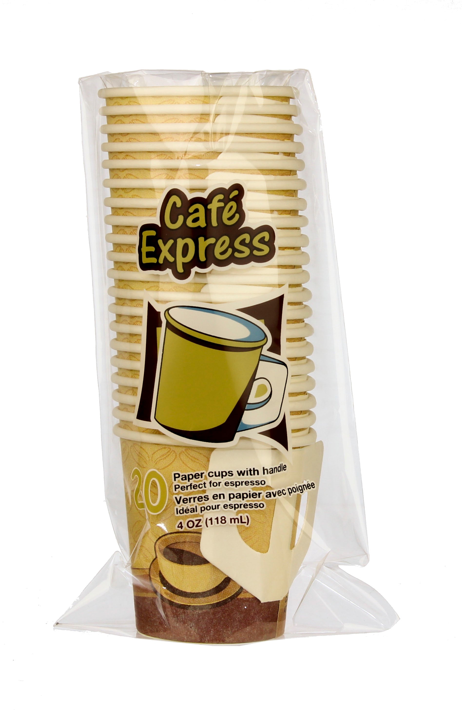 Cafe Express 4Oz Paper Cups W/Handle 20/Pk
