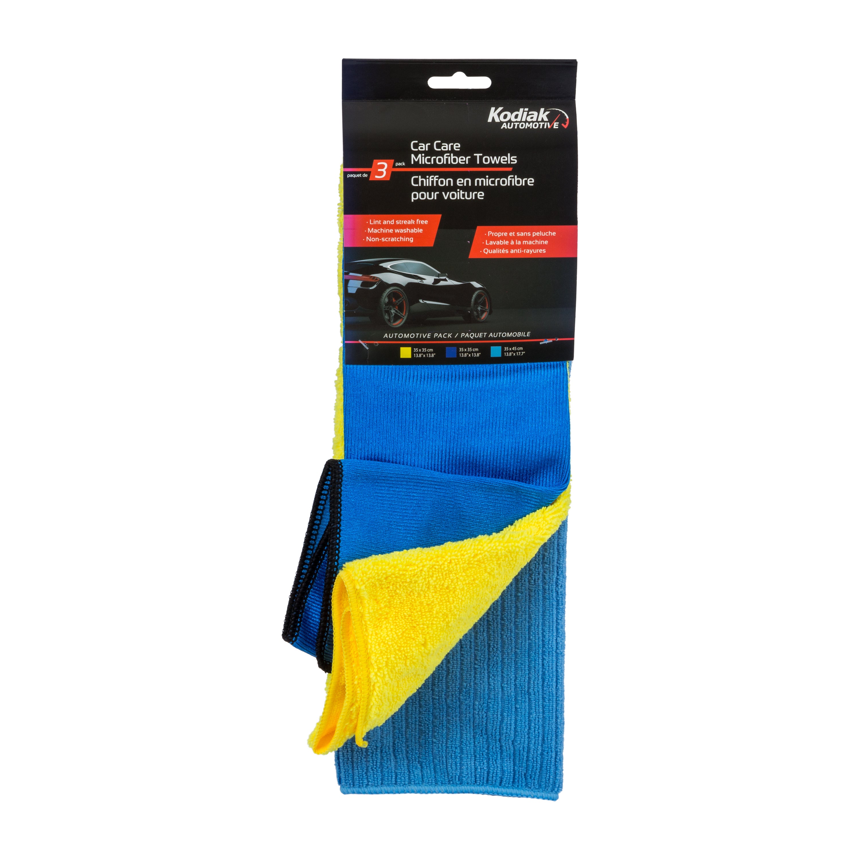 Kodiak Automotive Microfiber Cloth Pack 3/Pk