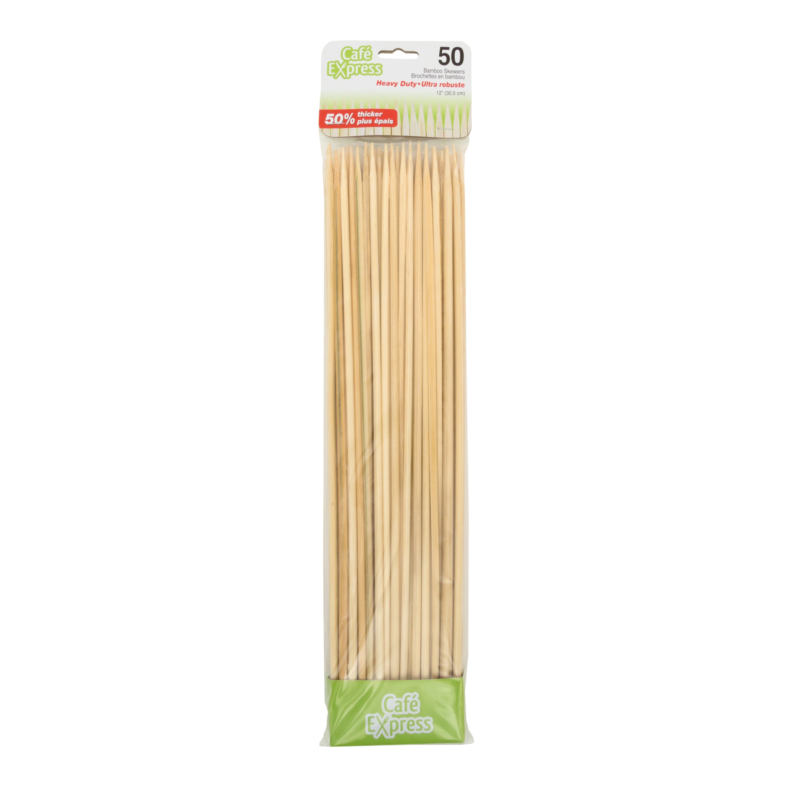 Cafe Express 12" Heavy Duty Bamboo Skewers 50/Pk