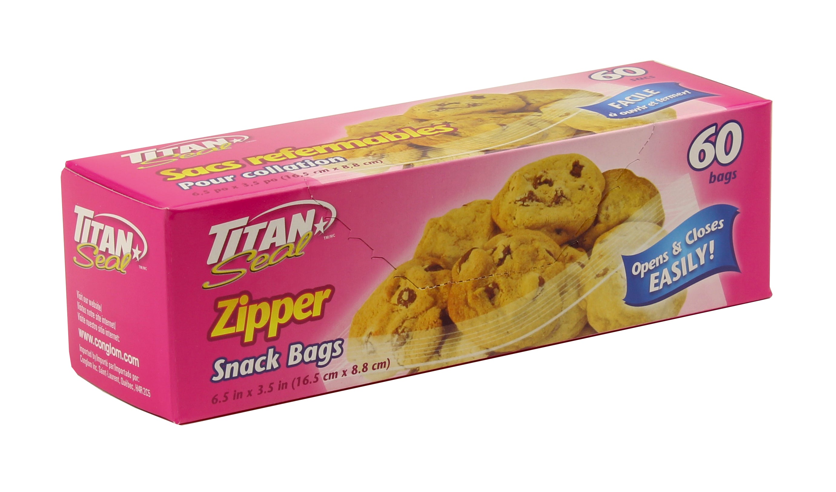 Titan Snack Zipper Bags 60/Pk