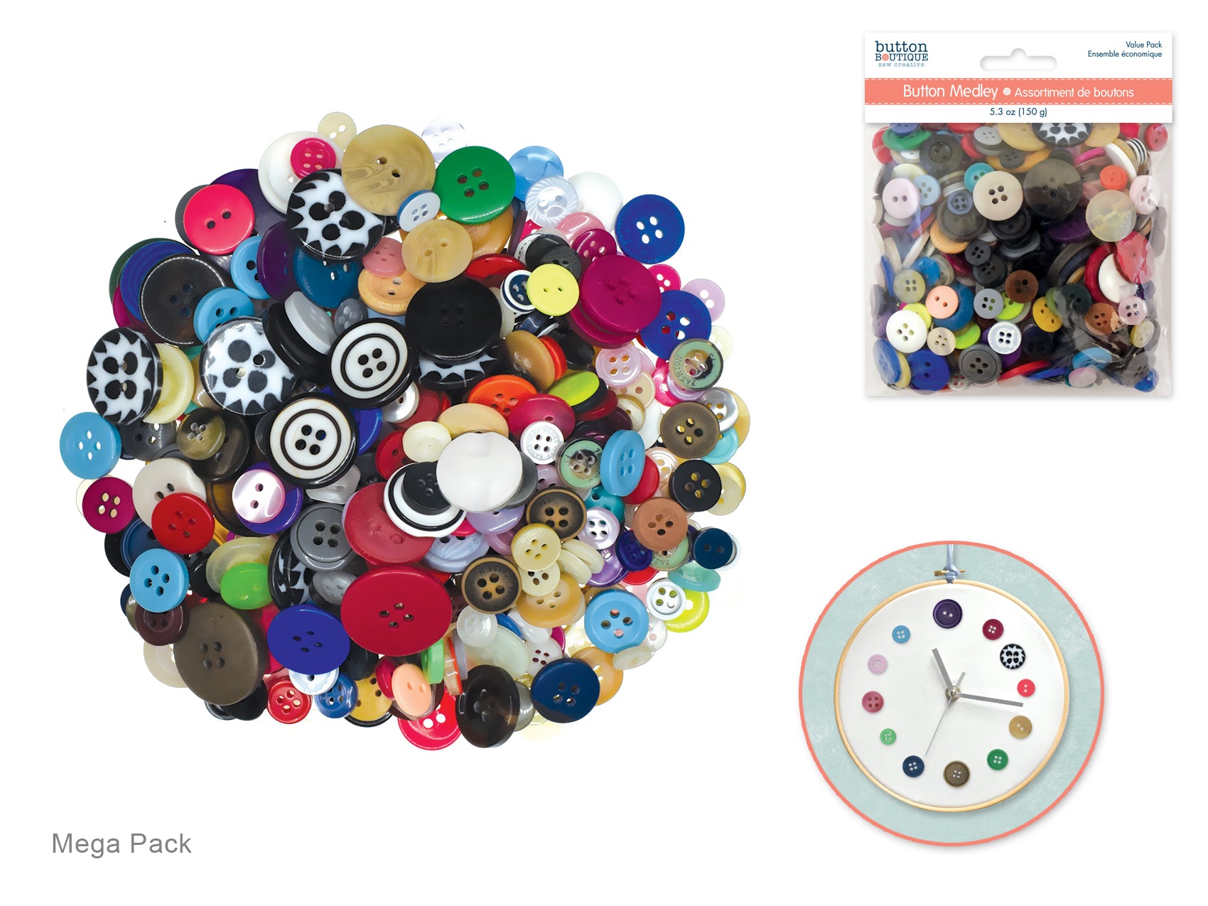 Assorted Buttons Mega Pack