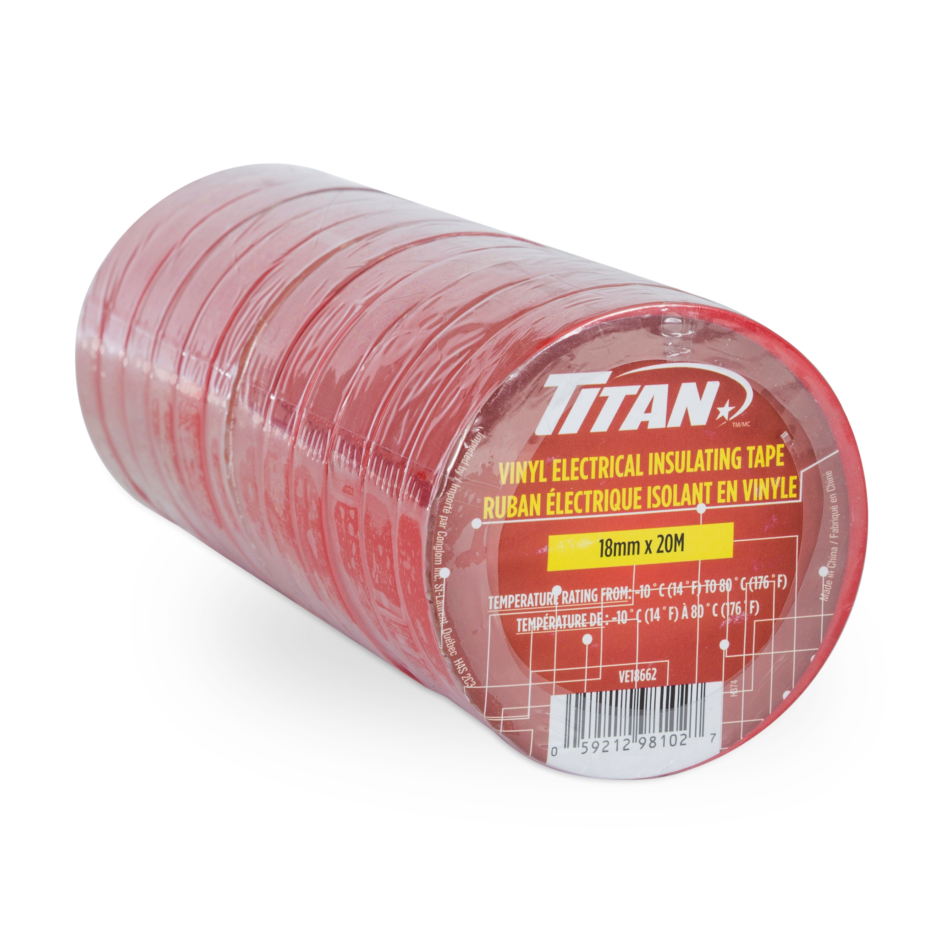 Titan Red P.V.C. Electrical Tape 18Mm X 20M