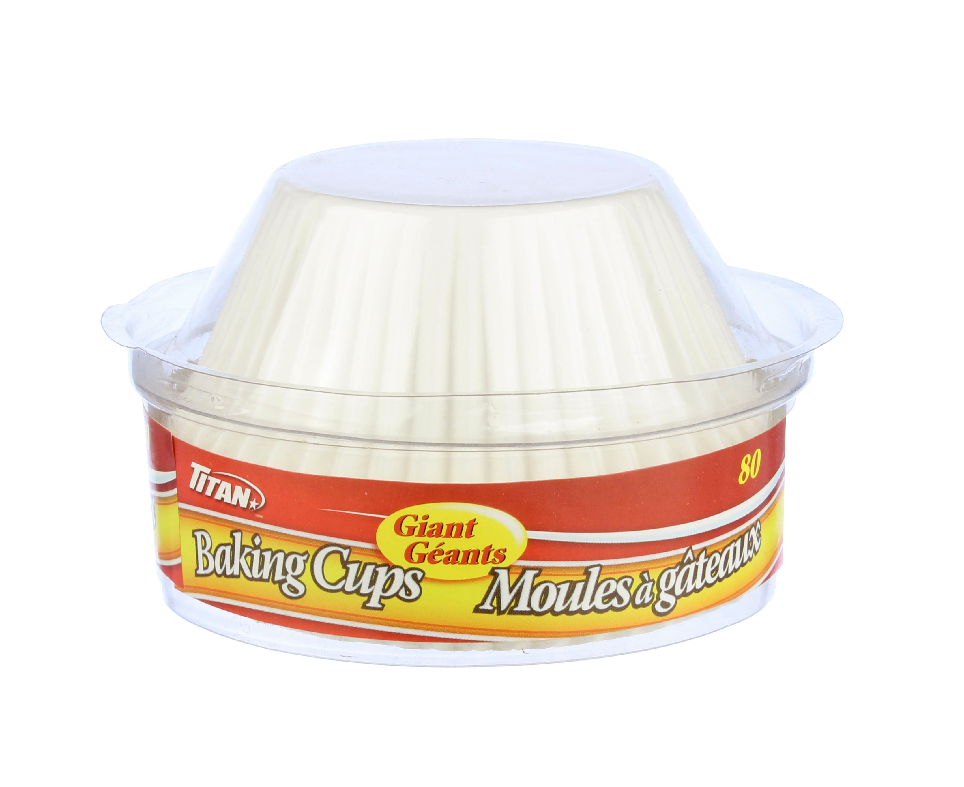Titan Giant (White) Baking Cups 80/Pk