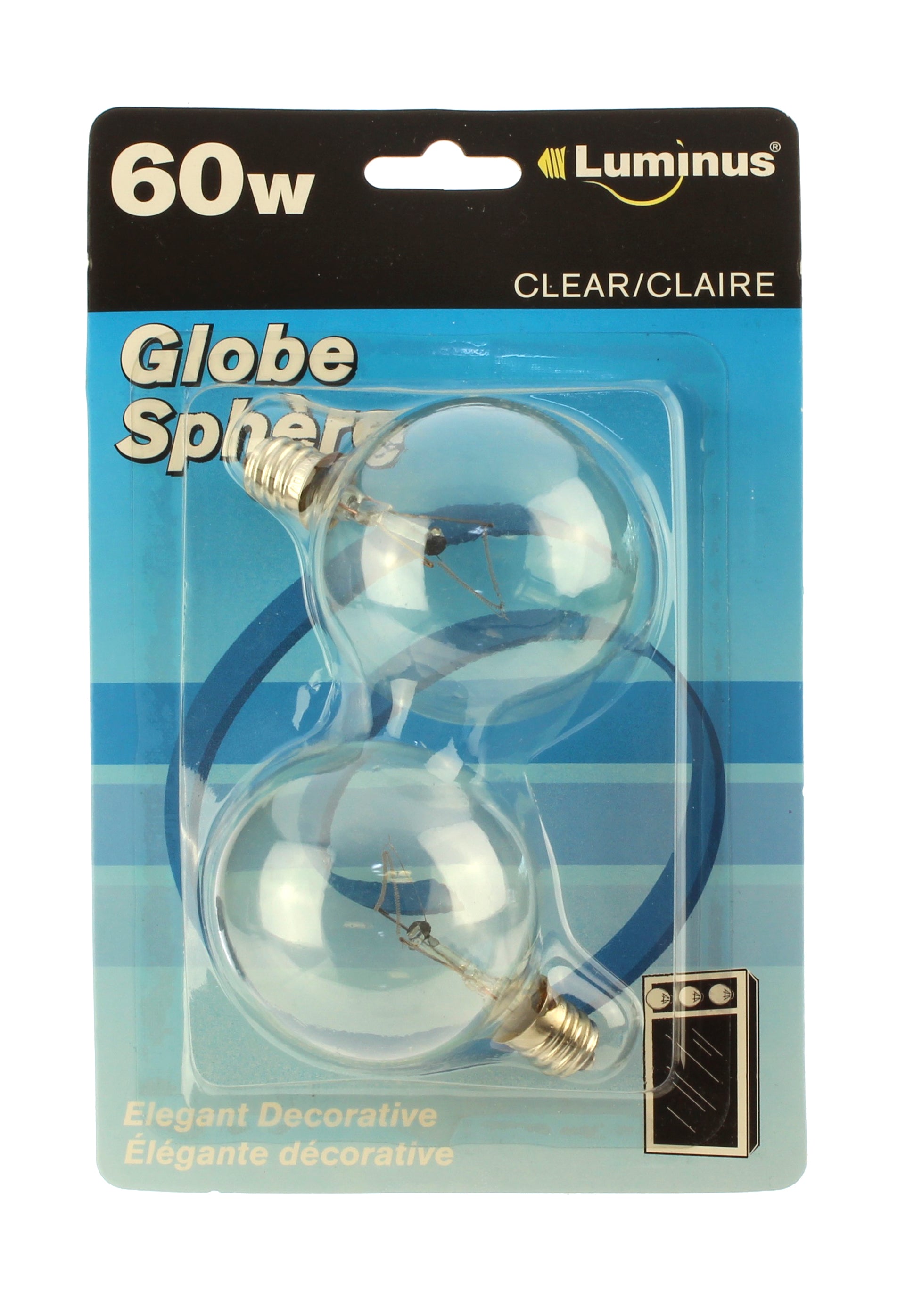 Luminus 60W/G16/120V/1500H/Clear Globe 2/Pack