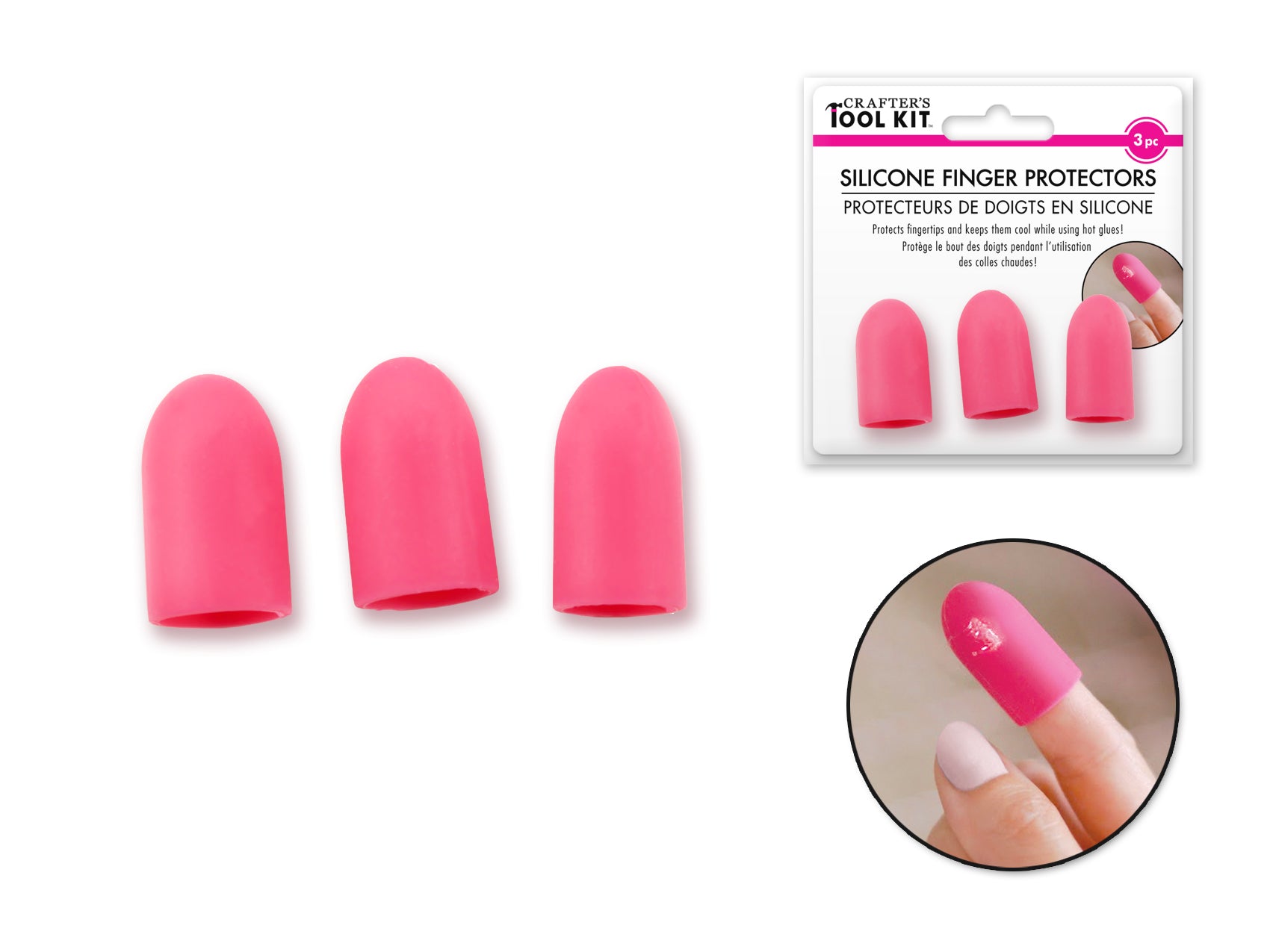 Silicone Finger Protectors, 3 Pack
