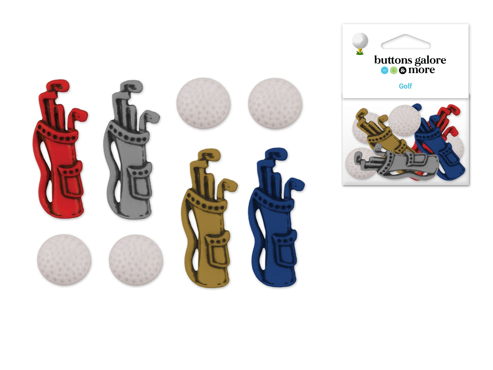 Golf Craft & Sewing Novelty Buttons Assortment
