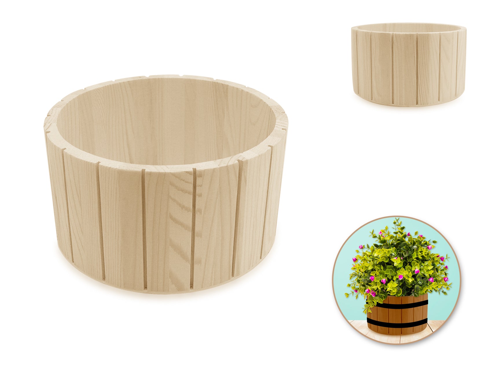 Wood Craft DIY Old Fashioned Tub/Bucket