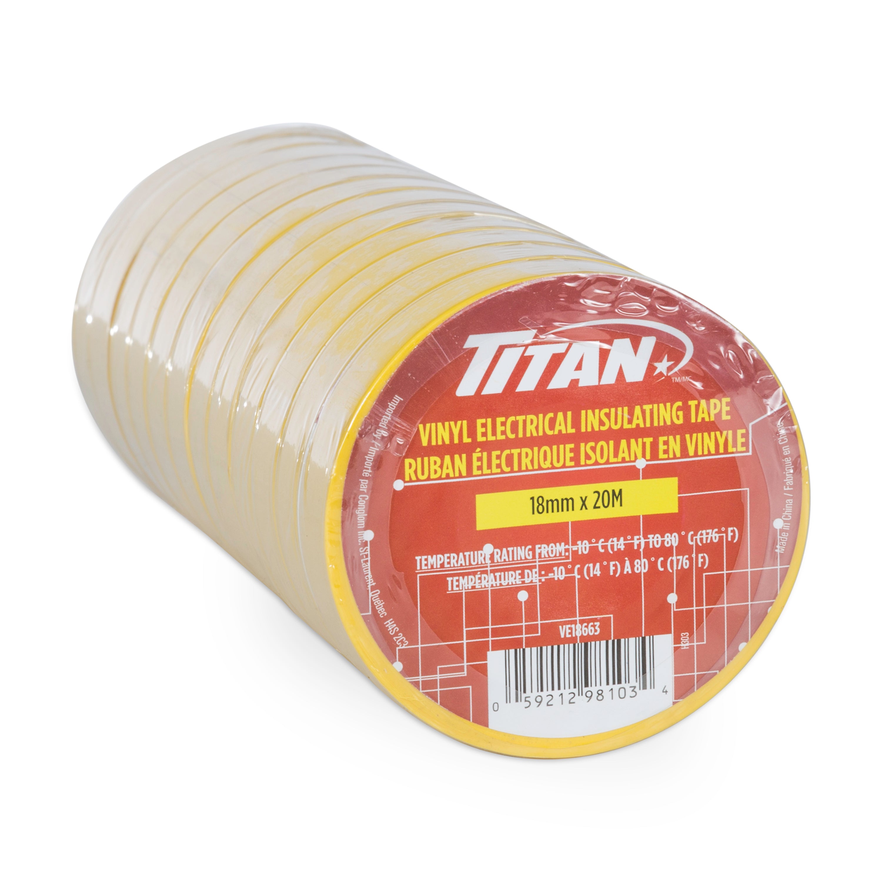 Titan Yellow P.V.C. Electrical Tape 18Mm X 20M