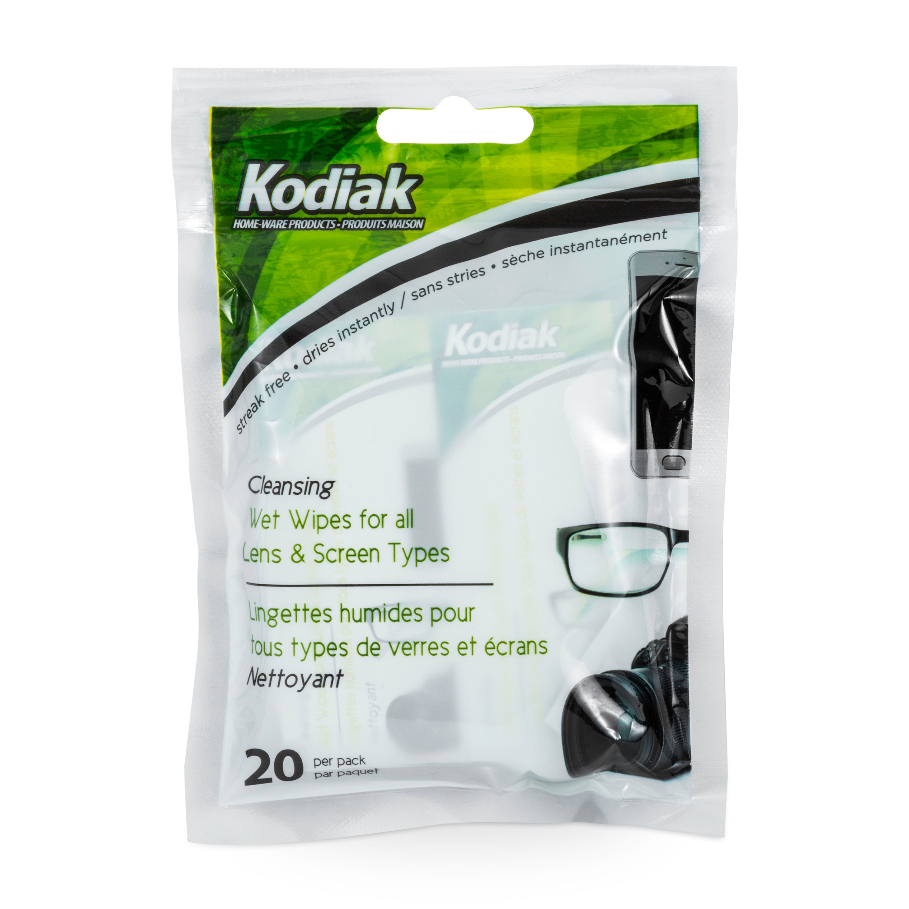 Kodiak Eyeglass & Lens Wipes 20/Pk