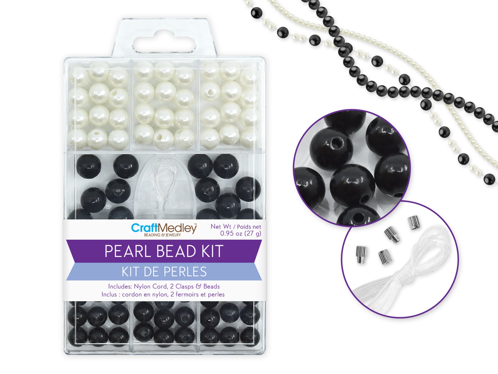 Classic Pearl Bead Kit with Cord and Clasps