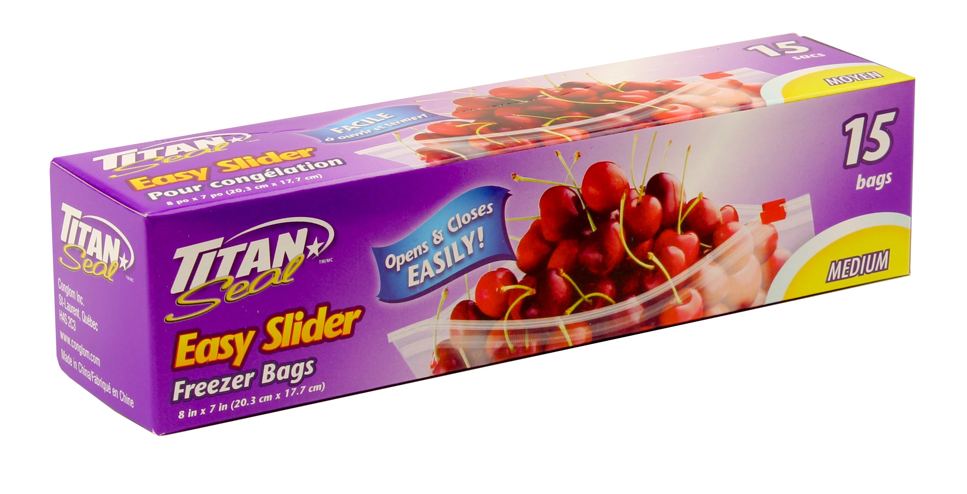 Titan Medium Slider Bags 15/Pack