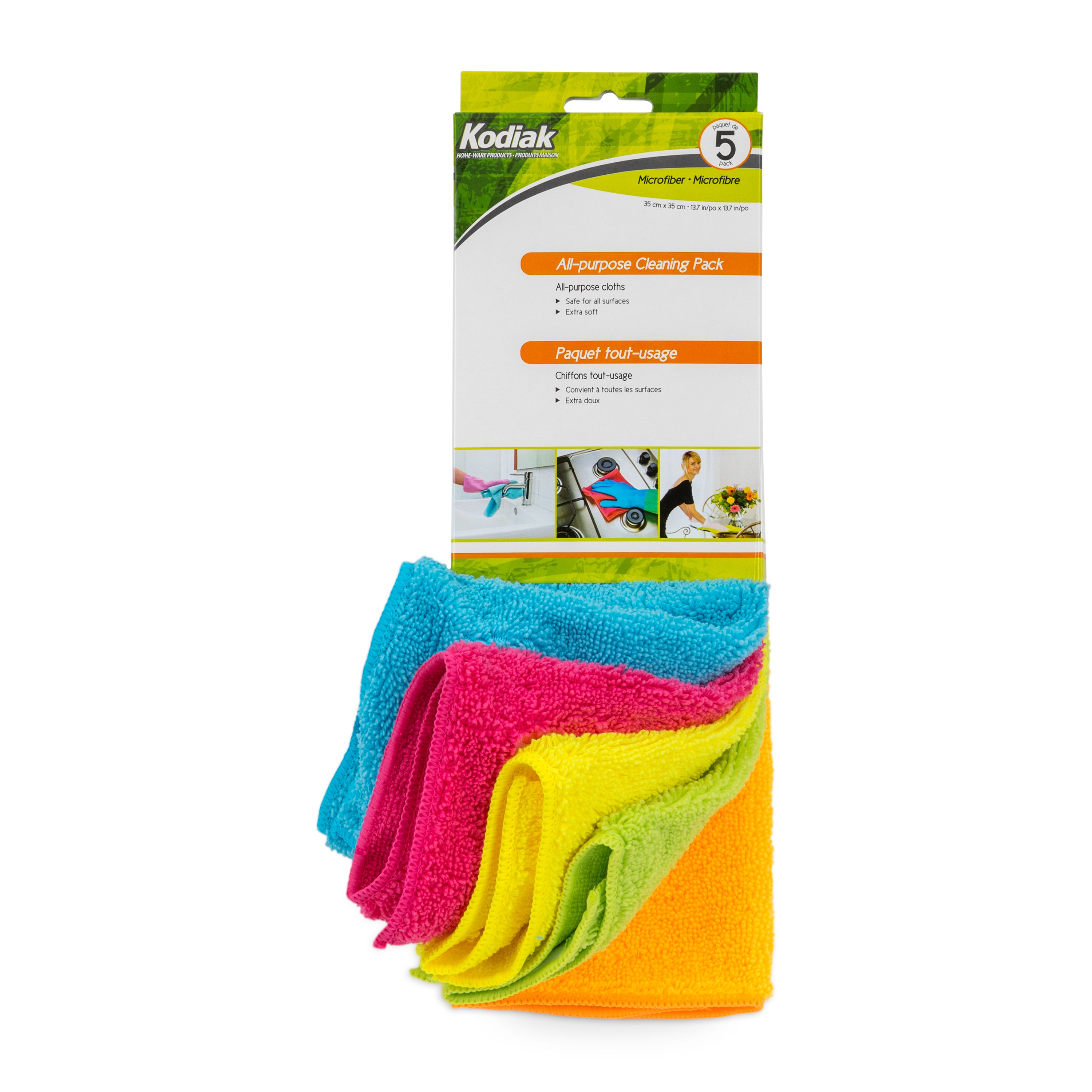 Kodiak All-Purpose Microfiber Cloth Pack 5/Pk