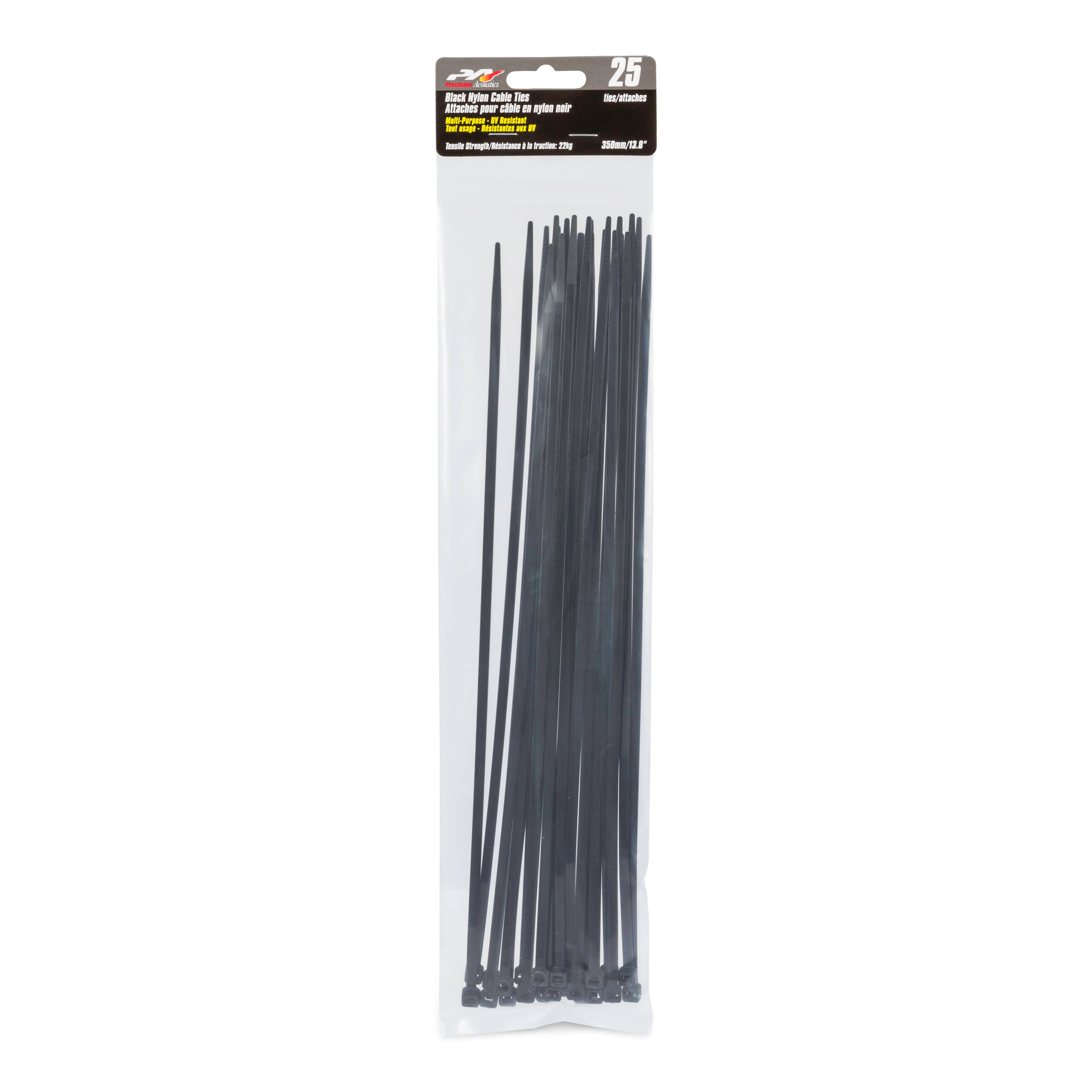 Precision Acoustics Black Cable Ties 350Mm 25/Pk