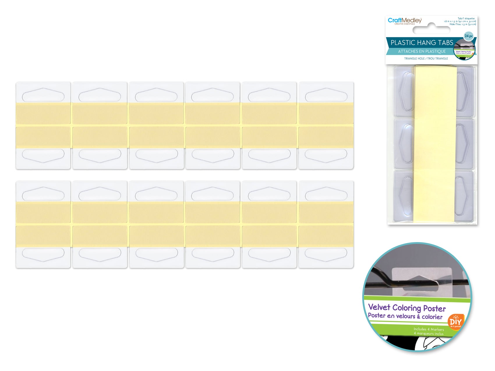 Plastic Self-Stick Butterfly Hole Tabs, 24 Count