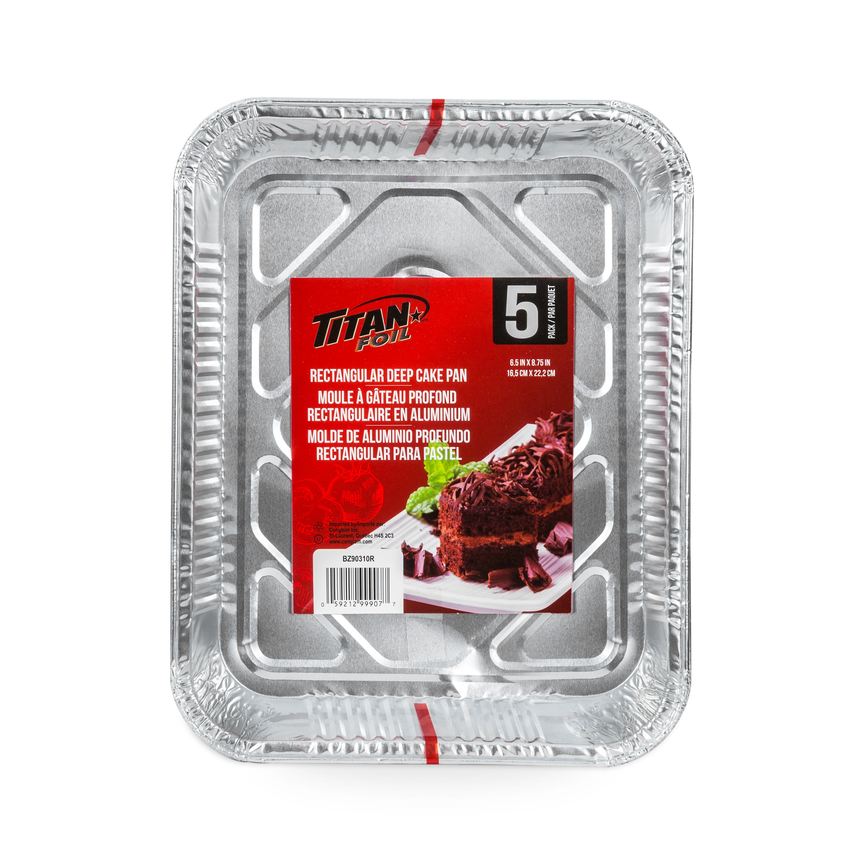 Titan Foil Rectangular Deep Cake Pan 5/Pk