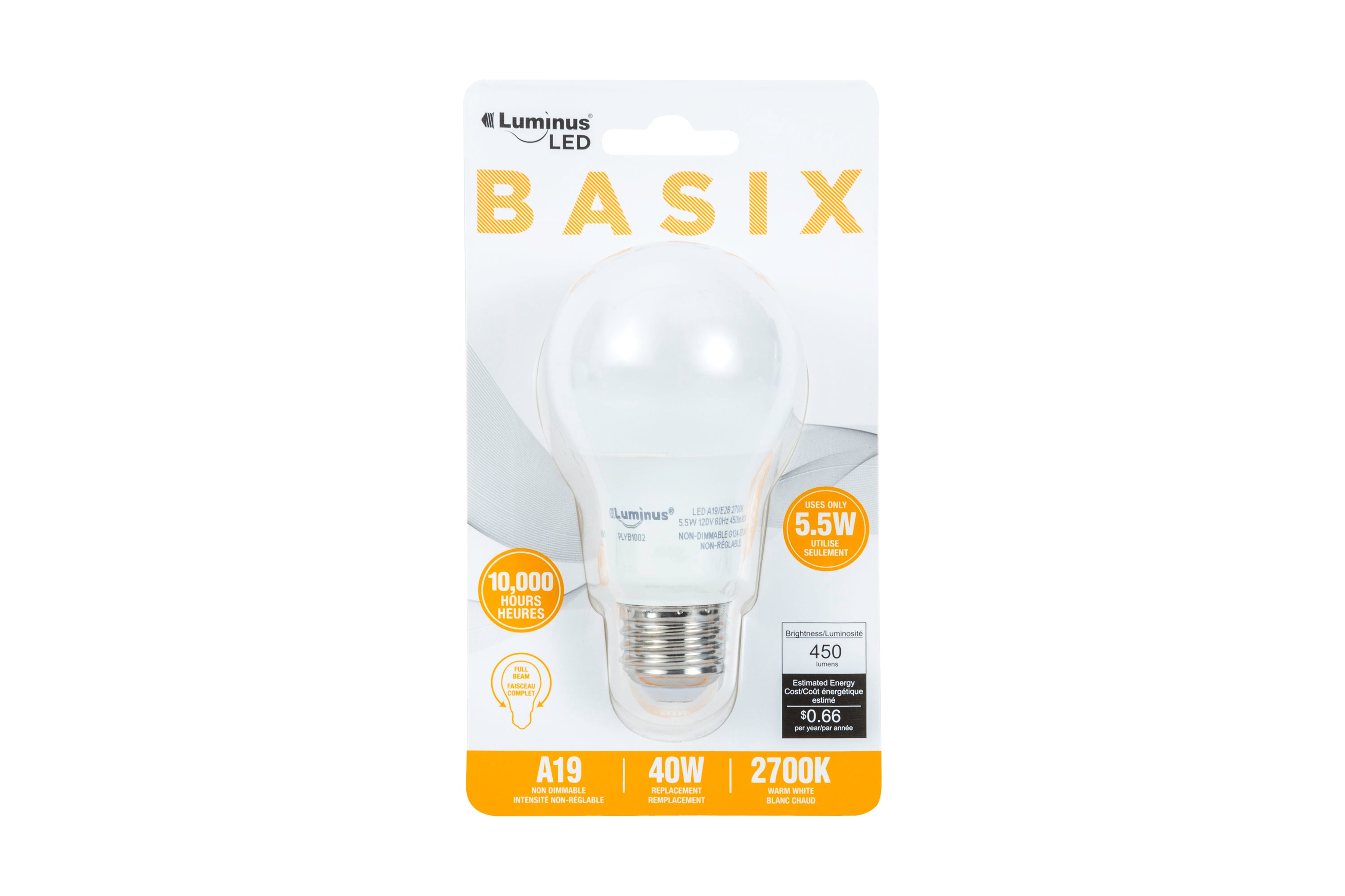 Luminus Led Basix 6W A19 2700K