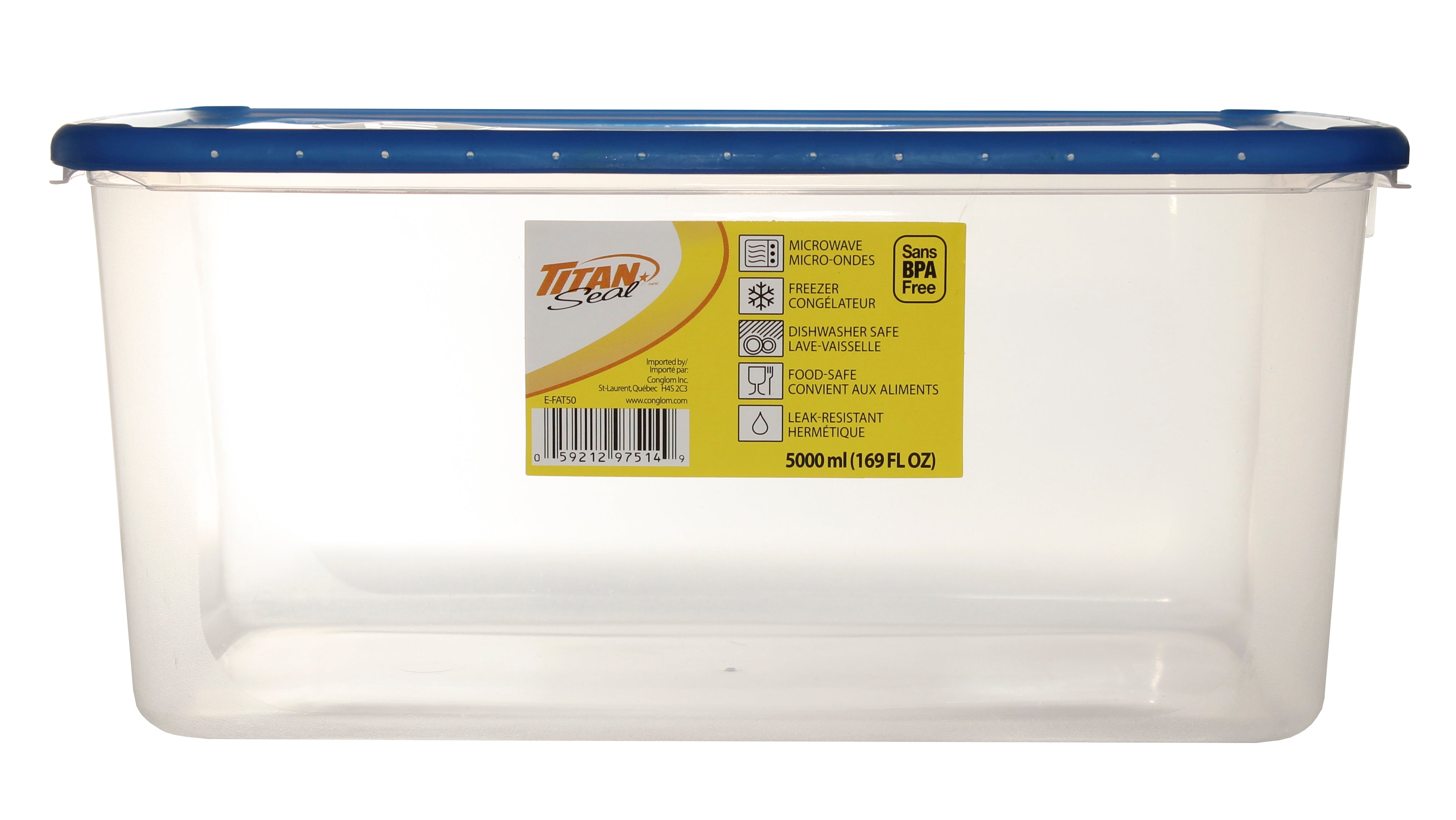 X-Large Tall Rectangle Food Container 5.0L