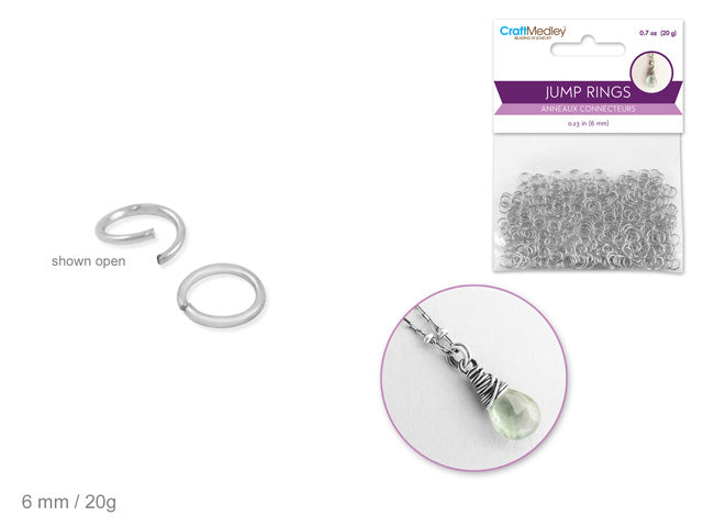 Silver 6mm Jump Rings, 350 Count