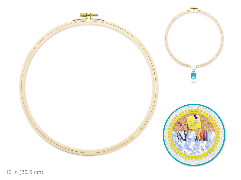 12" Embroidery Hoop with Brass Clamp