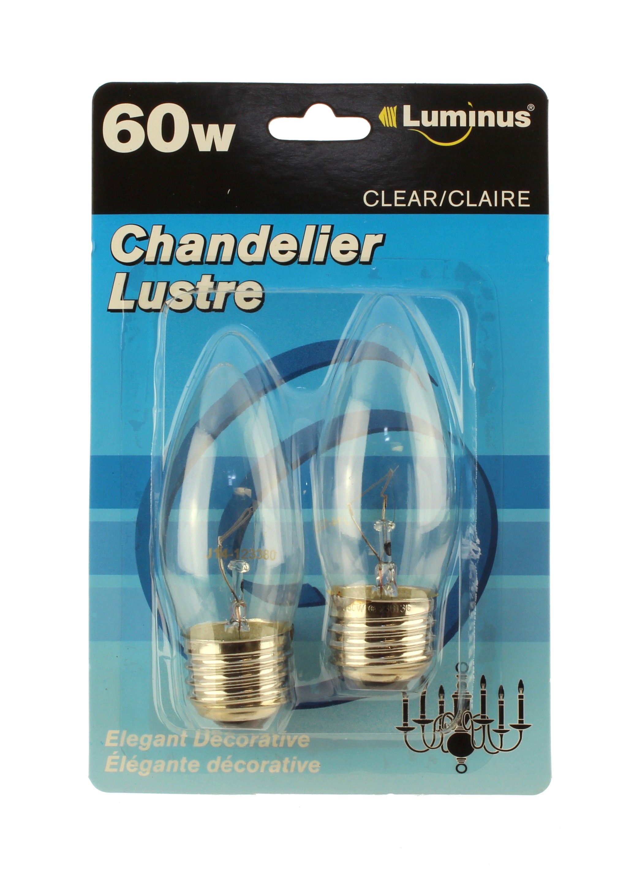 Luminus 60W/Etc/120V/1500H/Clear Chandelier 2/Pack