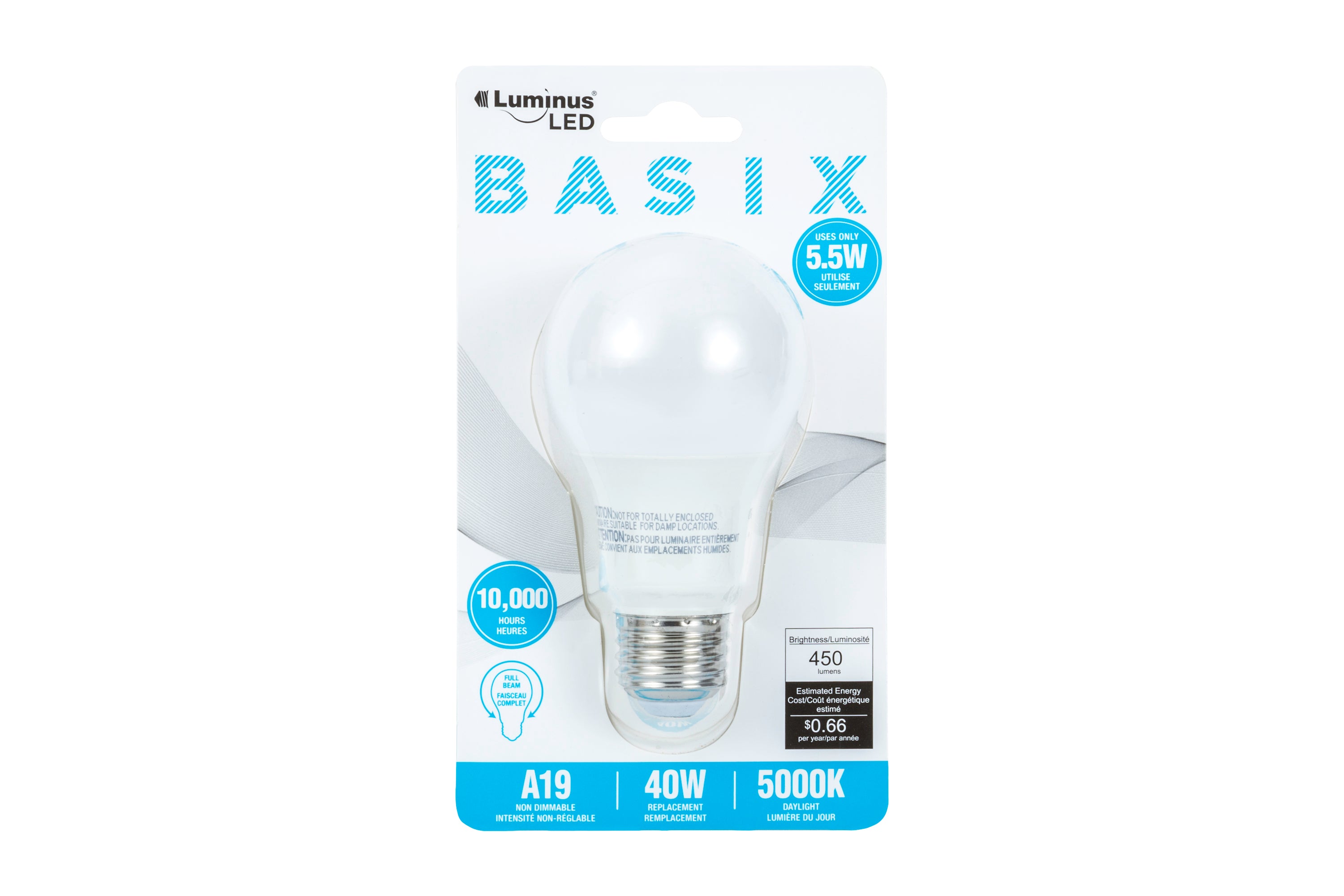 Luminus Led Basix 6W A19 5000K