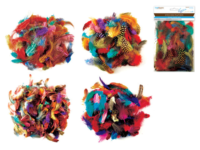 Assorted Colored Mini Feather Craft Pack