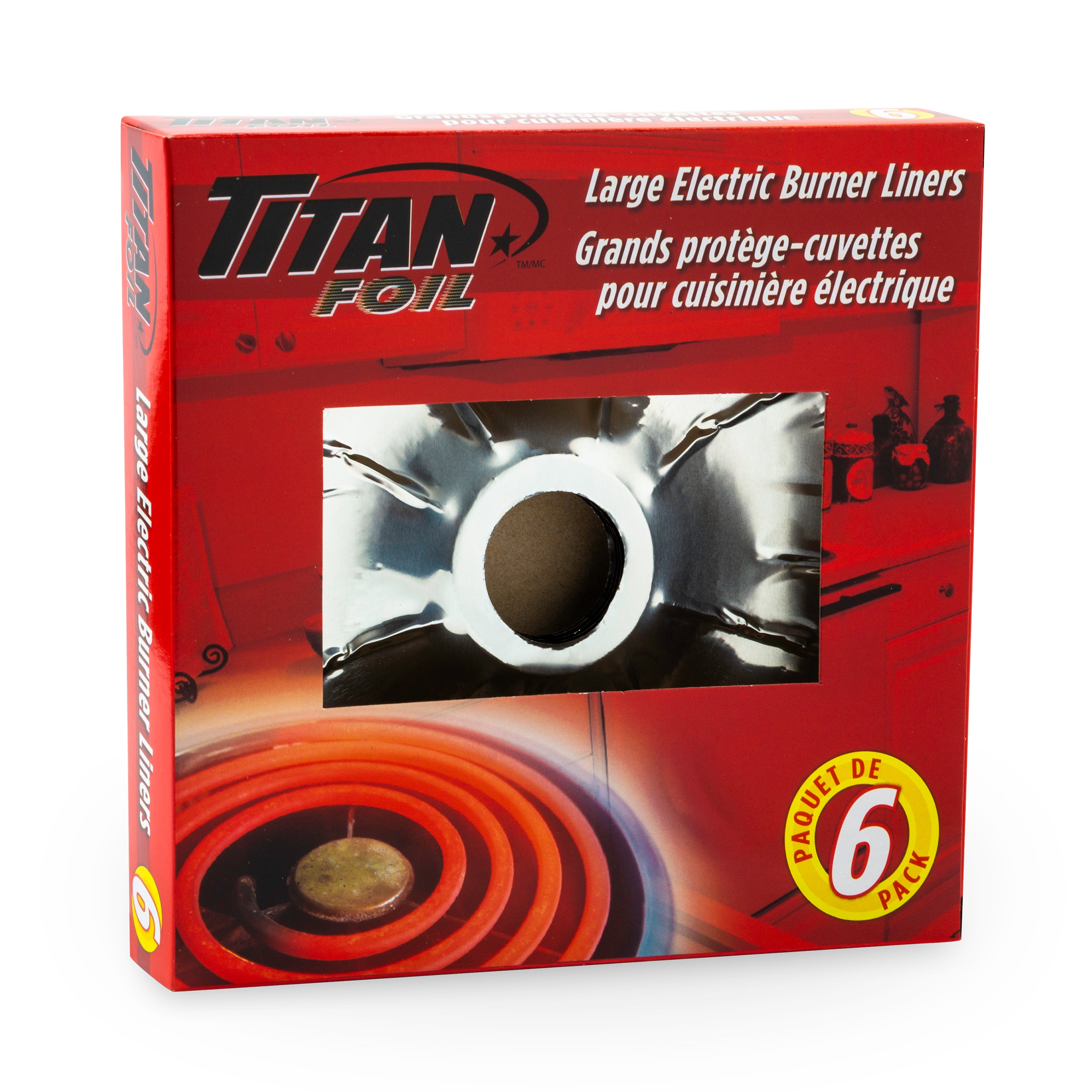 Titan Large Electric Burner Liners Hd - 6/Pack