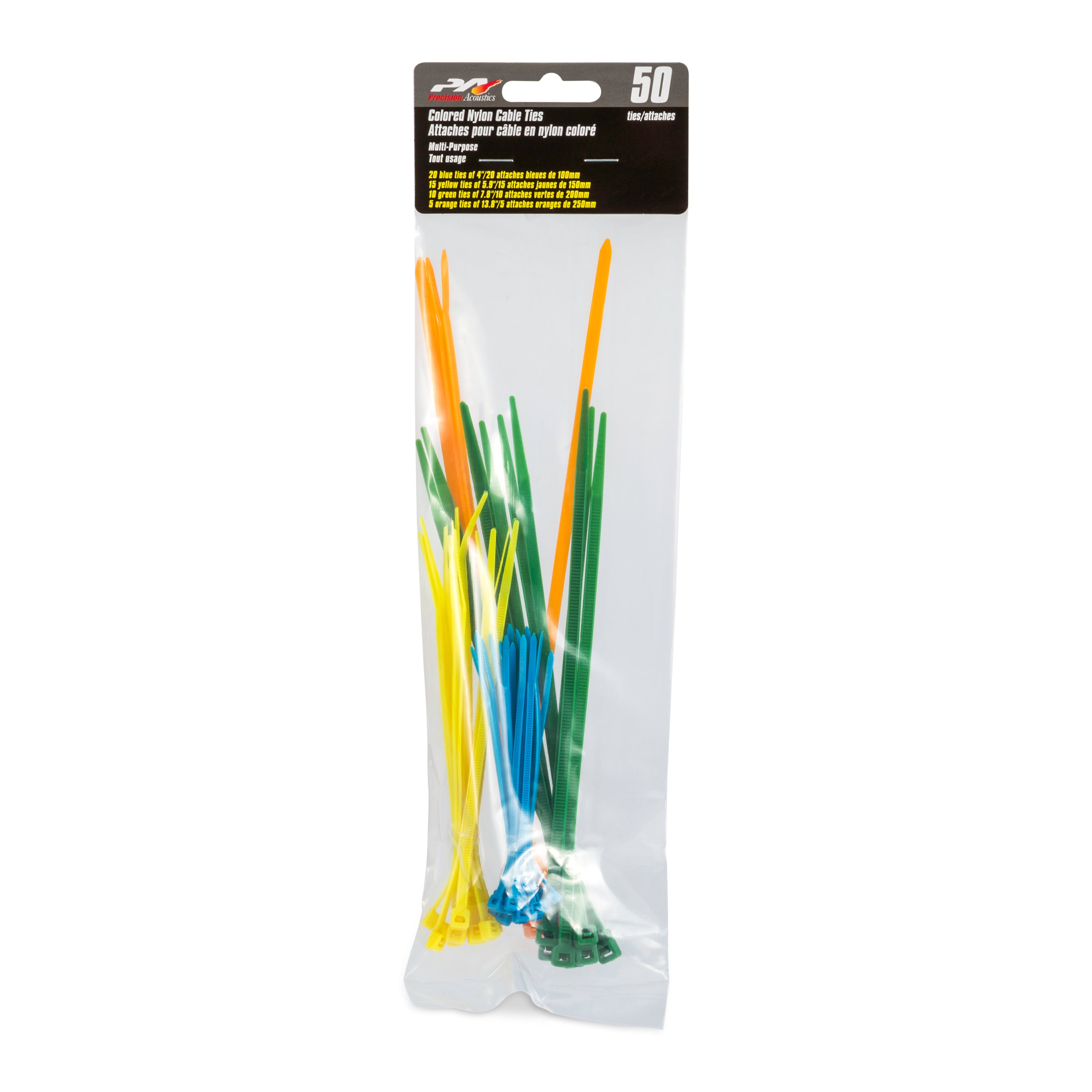 Precision Acoustics Cable Ties Combo Pack 50/Pk