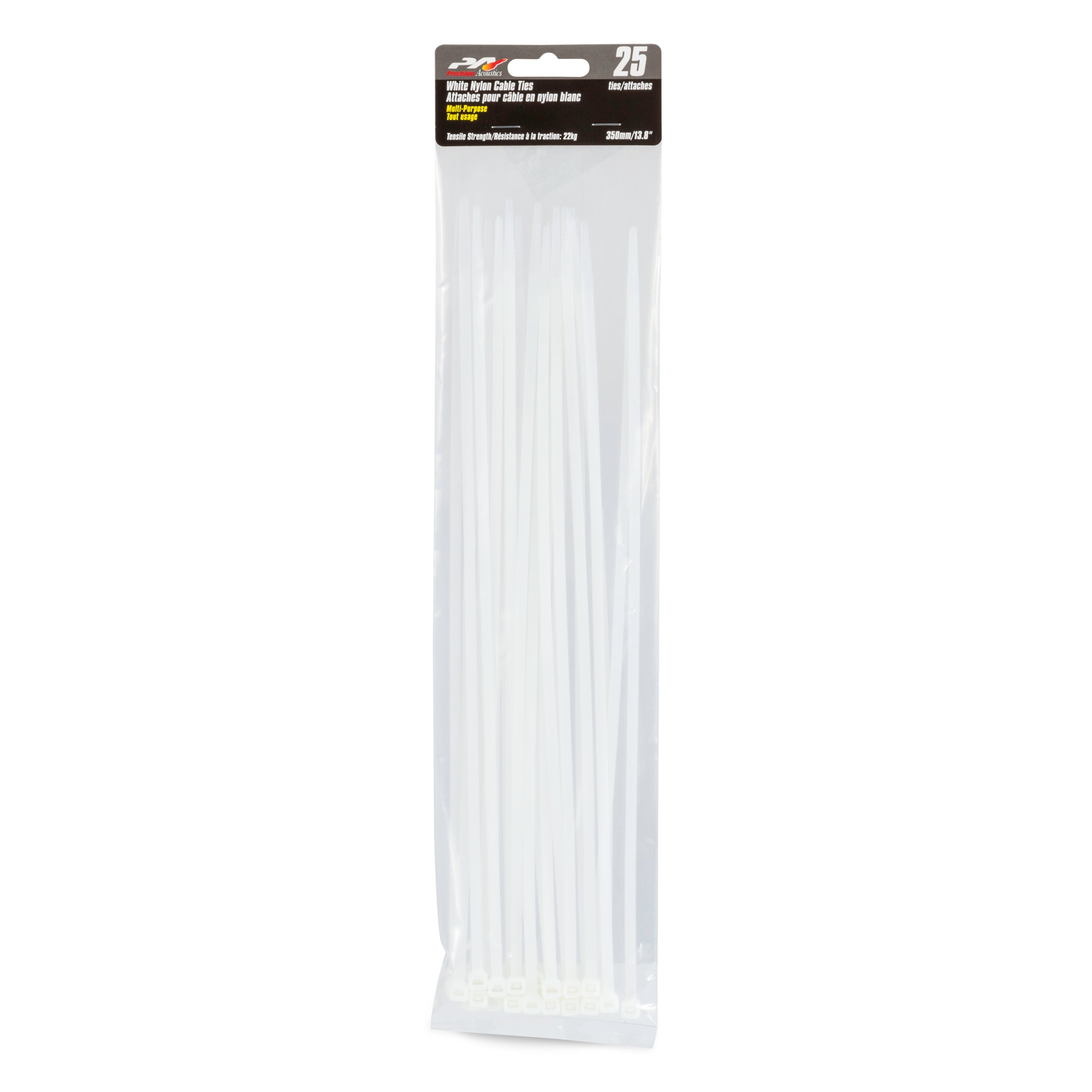 Precision Acoustics White Cable Ties 350Mm 25/Pk