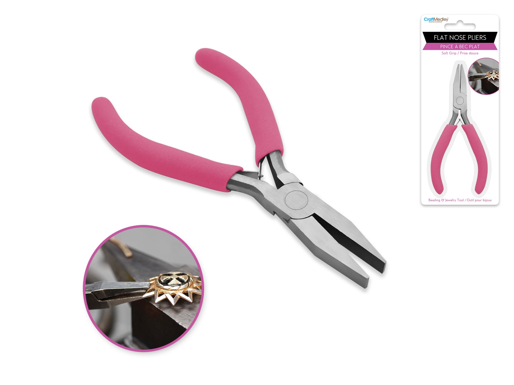 5" Flat Nose Pliers with Soft Grip Handle