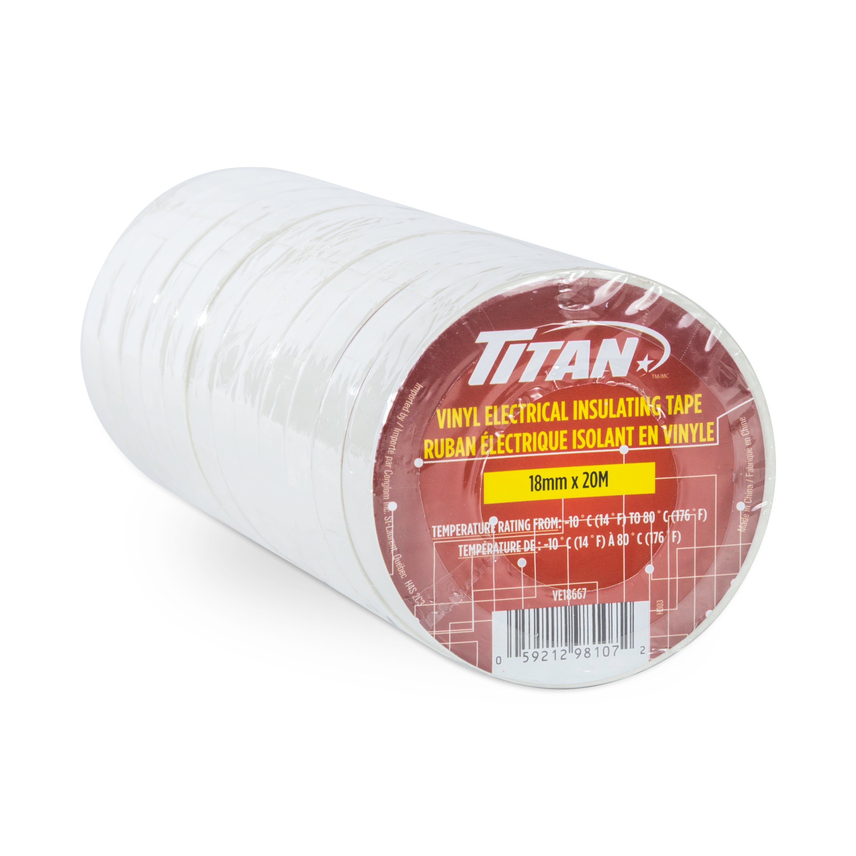 Titan White P.V.C. Electrical Tape 18Mm X 20M