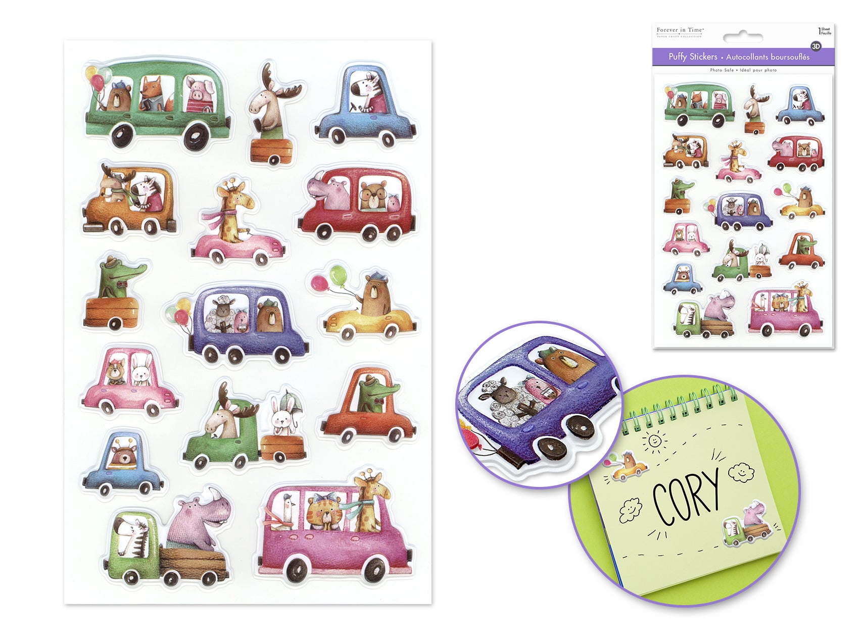 Road Trip 3D Puffy Craft Stickers