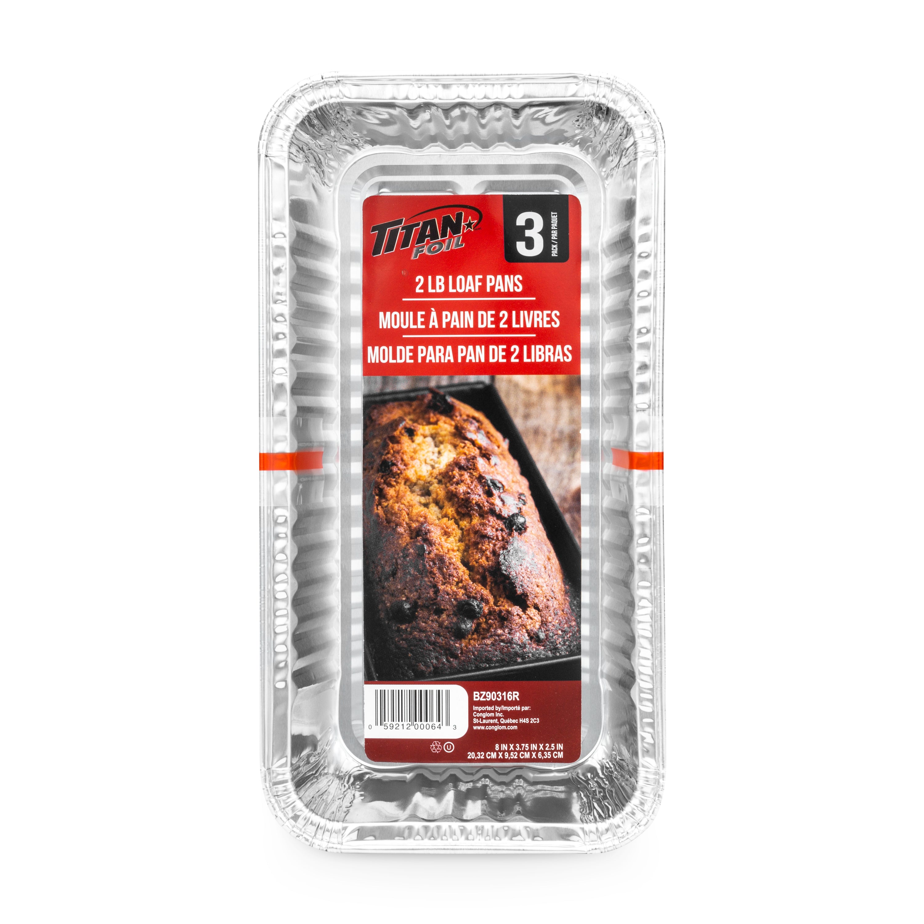 Titan Foil  Aluminum 2 Lb Loaf Pans 3/Pk