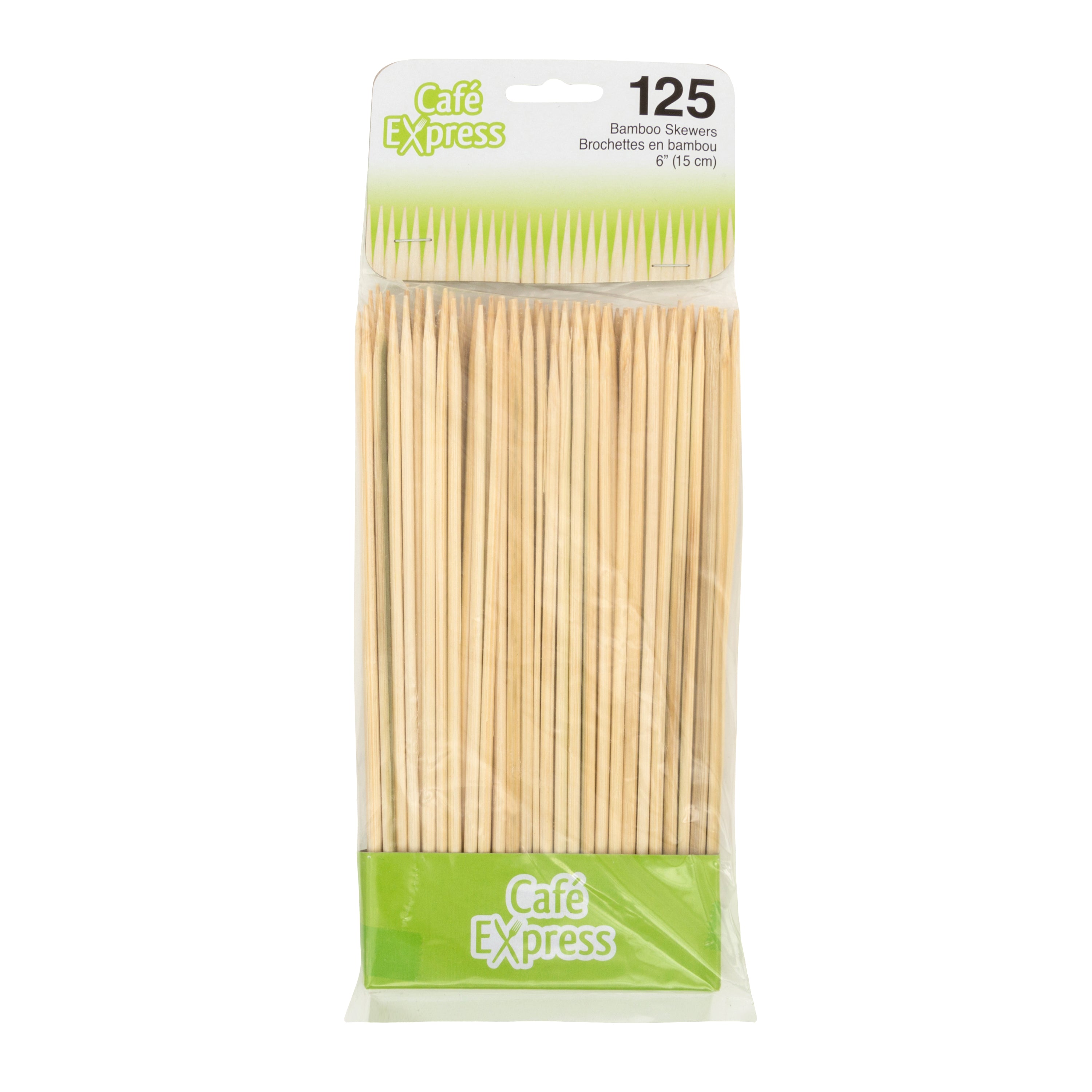 Cafe Express 6" Bamboo Skewers 125/Pack