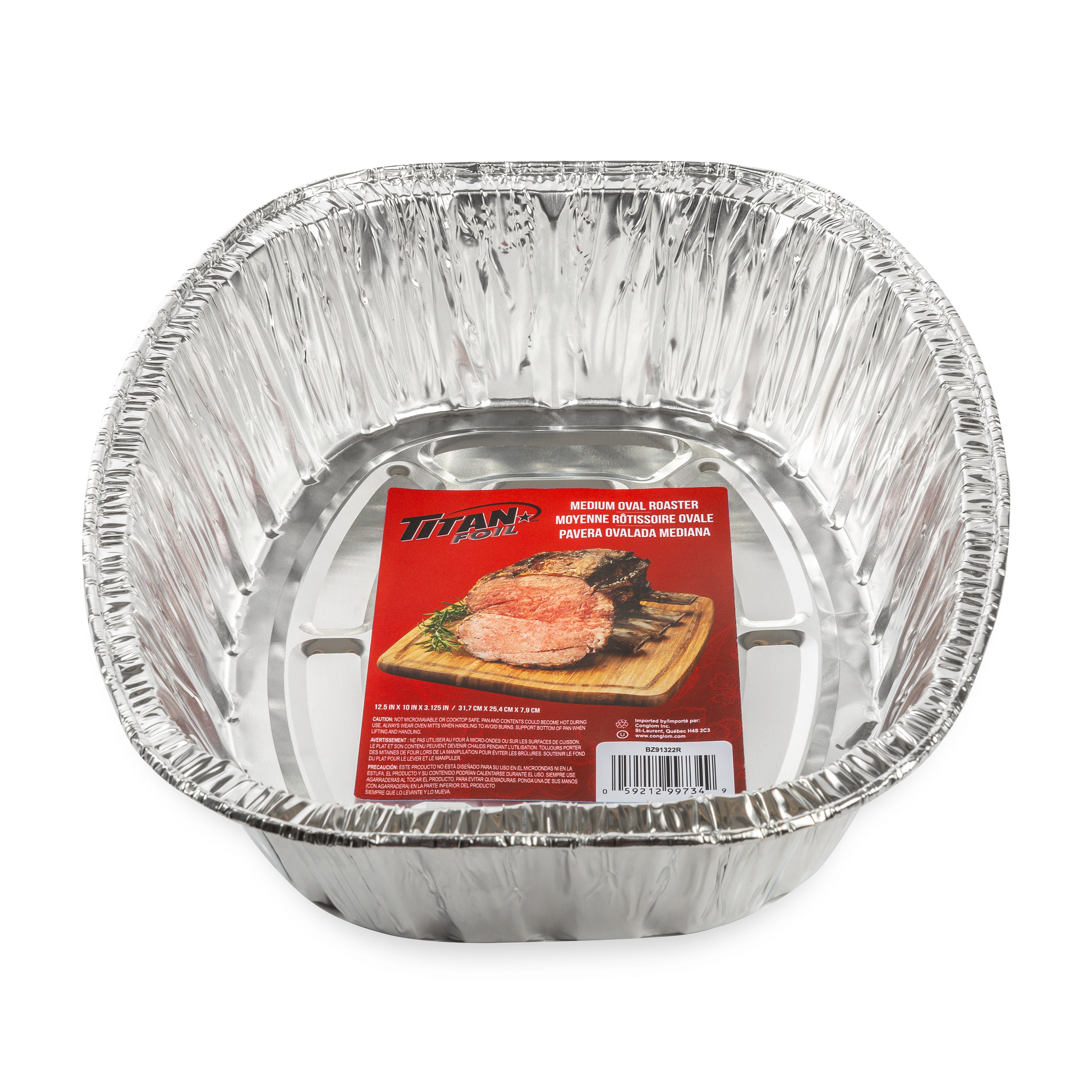 Titan Foil Medium Aluminium Oval Roaster