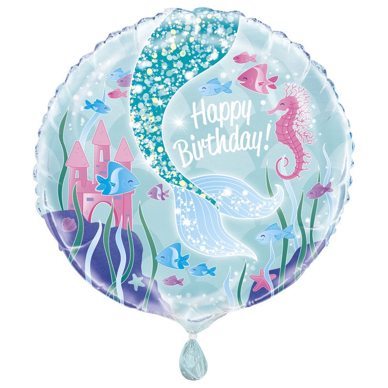 Mermaid Round Foil Balloon 18"