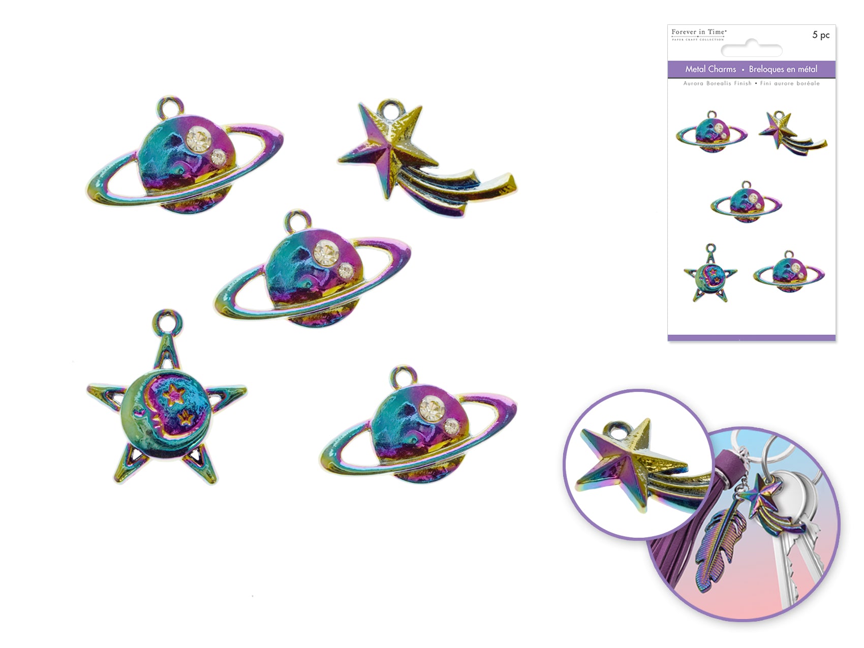 Paper Craft Emb: A/B Finish Metal Charms Themed