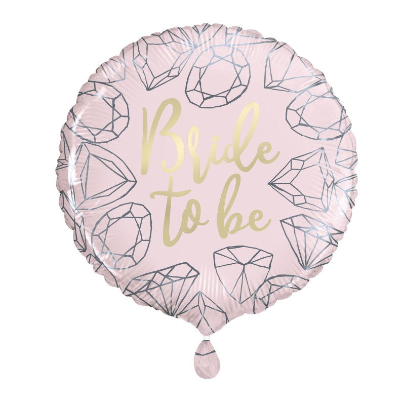 Pink Diamond Bride To Be Round Foil Balloon 18"