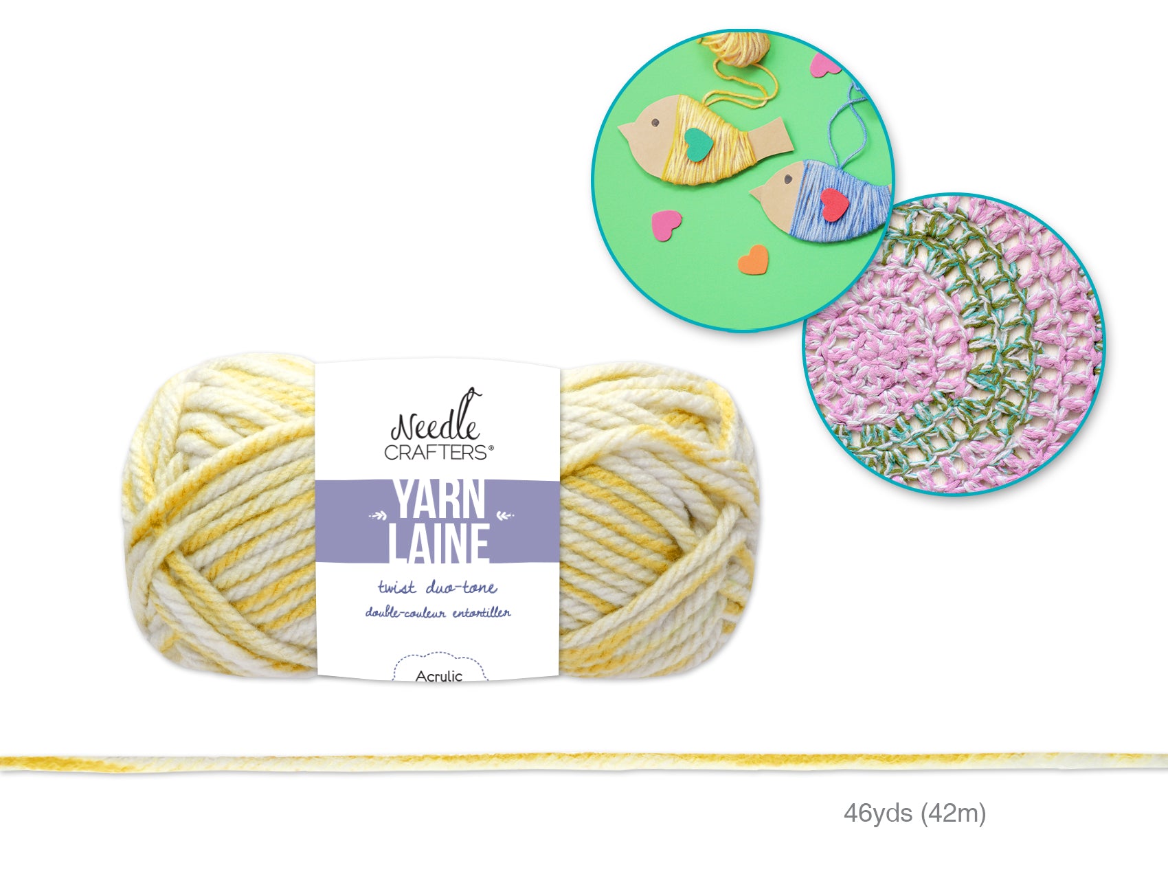 Needlecrafters: 50g Acrylic Twist Duo-Tone Yarn