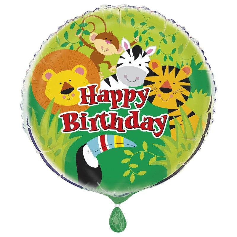 Animal Jungle Round Foil Balloon 18"