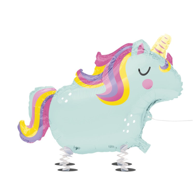 Walking Pet Unicorn Foil Balloon