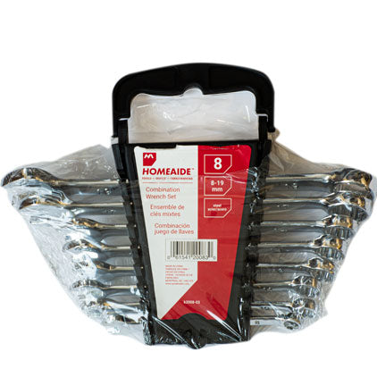 8-Piece Chromed Combination Wrench Set