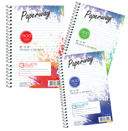 3-Subject Spiral Notebook, 6" x 9", 300 Pages