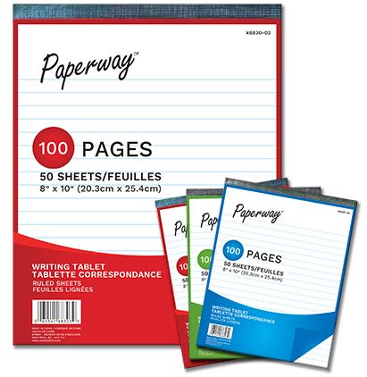 Writing Tablet, 8" x 10", 50 Ruled Pages
