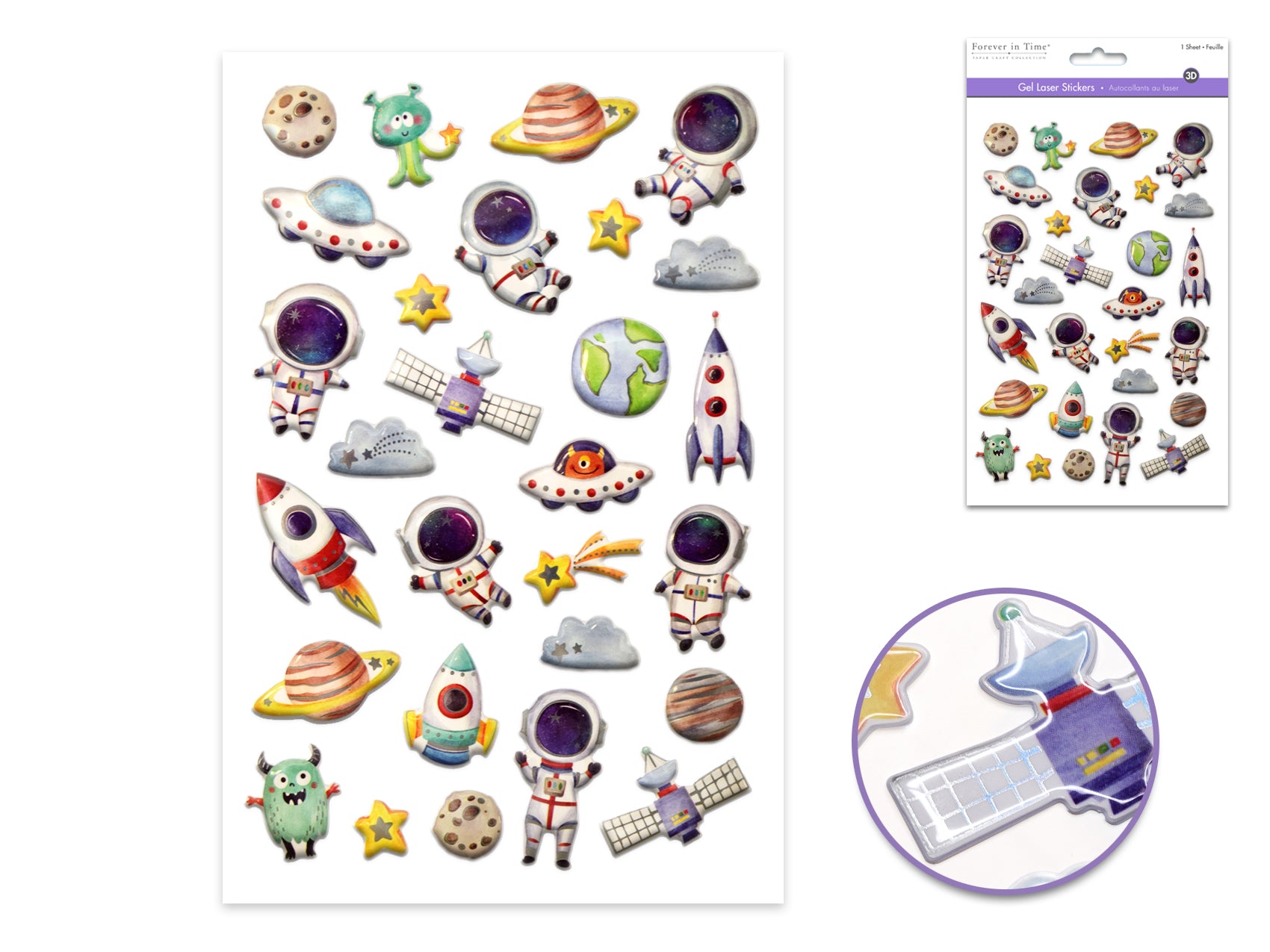 Paper Craft Sticker: 5.5"x8.25" 3D Puffy Foil