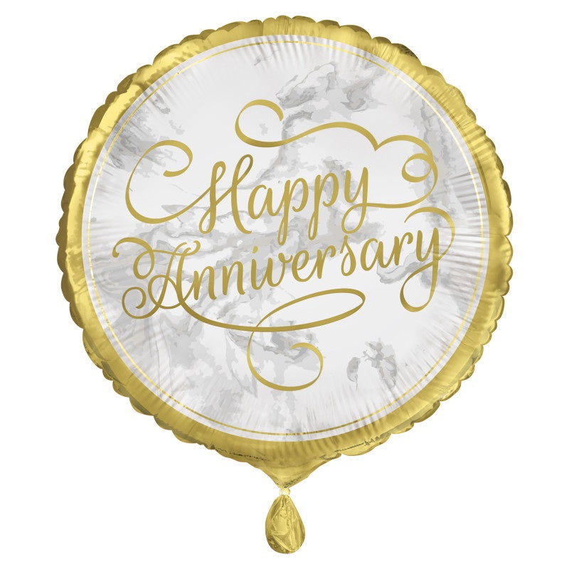 Gold Anniversary Round Foil Balloon 18"