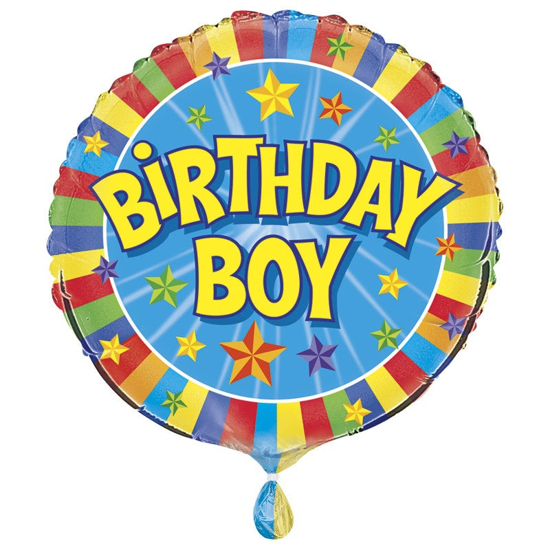 Birthday Boy Round Foil Balloon 18"